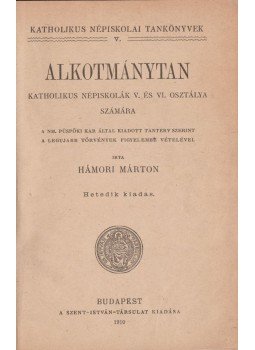 Hámori Márton - Alkotmánytan Hámori Márton - Alkotmánytan, Budapest 1910 antikvár könyv