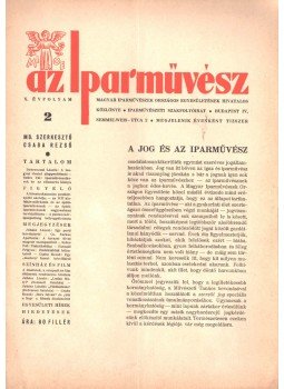 Csaba Rezső - Az Iparművész X. évf. 2. szám,  1939 antikvár könyv