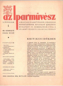 Csaba Rezső - Az Iparművész X. évf. 1. szám, Budapest 1939 antikvár könyv