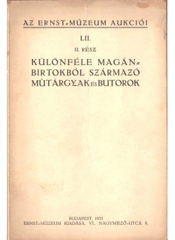  - Különféle magánbirtokból származó műtárgyak és bútorok, Budapest 1935 antikvár könyv