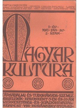  - Magyar kultúra 1913 január 20., Budapest 1913 antikvár könyv