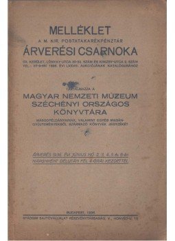  - Melléklet a M. Kir. Postatakarékpénztár árverési csarnoka 1936. évi LXXVIII. aukciójának katalógusához, Budapest 1936 antikvár könyv