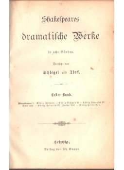 William Shakespeare - Shakespeares dramatische Werke I-II. (egy kötetben), Leipzig 0 antikvár könyv
