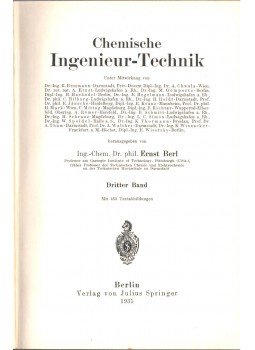 Ernst Berl - Chemische Ingenieur-Technik III., Berlin 1935 antikvár könyv