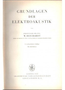 W. Reichardt - Grundlagen der Elektroakustik,  1954 antikvár könyv
