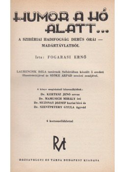 Fogarasi Ernő - Humor a hó alatt…(aláírt), Budapest 1937 antikvár könyv