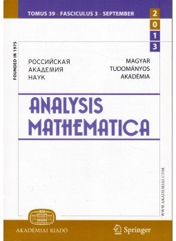 Móricz Ferenc - Analysis Mathematica Tomus 39. Fasciculus 3. September 2013, Budapest 2013 antikvár könyv