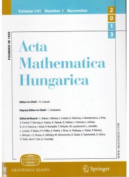 Császár Ákos - Acta Mathematica Hungarica Volume 141. Number 3. November 2013 Császár Ákos - Acta Mathematica Hungarica Volume 141. Number 3. November 2013, Budapest 2013 antikvár könyv