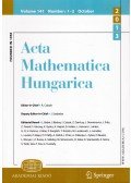 Császár Ákos - Acta Mathematica Hungarica Volume 141. Numbers 1-2. October 2013