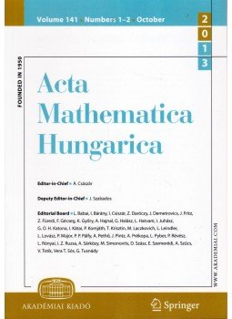 Császár Ákos - Acta Mathematica Hungarica Volume 141. Numbers 1-2. October 2013 Császár Ákos - Acta Mathematica Hungarica Volume 141. Numbers 1-2. October 2013, Budapest 2013 antikvár könyv