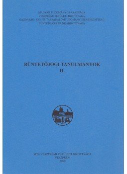 Kahler Frigyes - Büntetőjogi tanulmányok II., Veszprém 2000 antikvár könyv