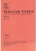 Benkő Loránd - Magyar Nyelv XCIV. évf. 1998/2. szám