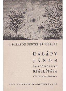  - A Balaton fényei és virágai - Halápy János festőművész kiállítása, null 1959 antikvár könyv