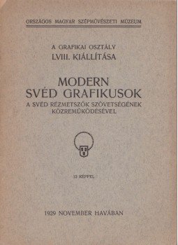  - Modern svéd grafikusok, Budapest 1929 antikvár könyv