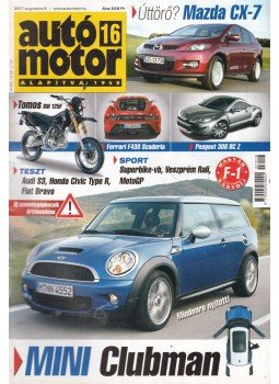 Szabó Róbert - Autó-Motor 2007. augusztus 8. Szabó Róbert - Autó-Motor 2007. augusztus 8., Budapest 2007 antikvár könyv