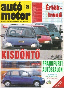 Ocskay Zoltán - Autó-Motor 1993. október 12. Ocskay Zoltán - Autó-Motor 1993. október 12., Budapest 1993 antikvár könyv
