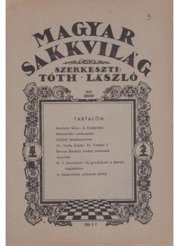 Tóth László - Magyar sakkvilág 1946 január, Budapest 1945 antikvár könyv