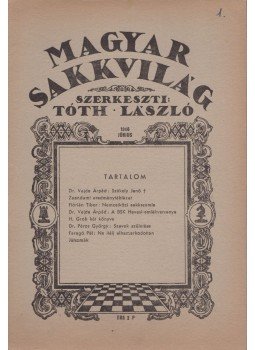 Tóth László - Magyar sakkvilág 1946 június, Budapest 1946 antikvár könyv