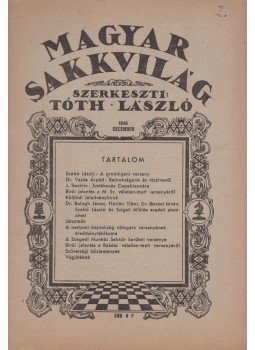Tóth László - Magyar sakkvilág 1946 december, Budapest 1946 antikvár könyv
