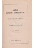 Friedrich Nietzsche - Also sprach Zarathustra