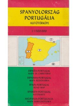  - Spanyolország, Portugália autótérképe 1:1500000, Budapest 1976 antikvár könyv