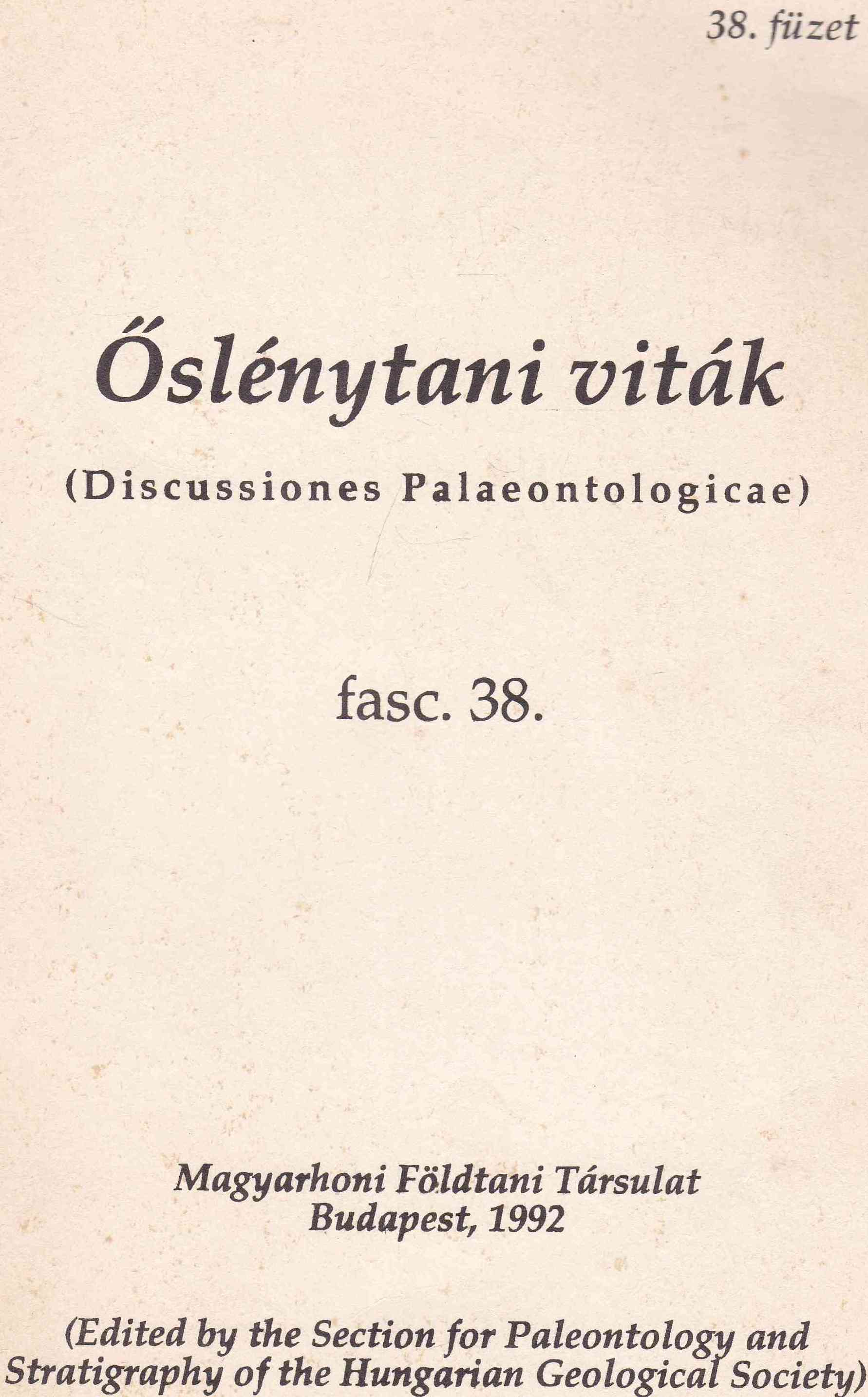 Hably Lilla - Őslénytani viták 38., Budapest 1992 antikvár könyv