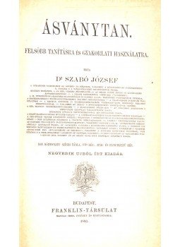 Dr. Szabó József - Ásványtan, Budapest 1893 antikvár könyv