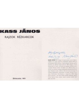 Kass János - Rajzok, rézkarcok (dedikált), Békéscsaba 1983 antikvár könyv