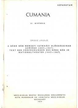Orosz László - A Bánk bán Nemzeti Színházi előadásainak szövege (1845-1867) (dedikált), Kecskemét 1979 antikvár könyv