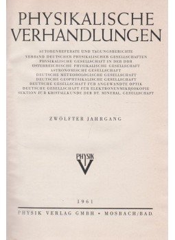 Ernst Brüche - Physikalische Verhandlungen 12.,  1961 antikvár könyv