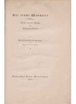 Lenau, Nikolaus - Der trübe Wanderer Lenau, Nikolaus - Der trübe Wanderer, Wien 1922 antikvár könyv