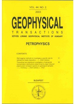Hegybíró Zsuzsanna - Geophysical Transactions vol. 44. no. 2., Budapest 2003 antikvár könyv