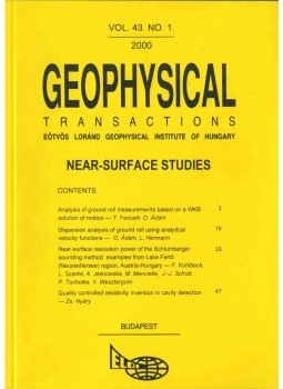 Hegybíró Zsuzsanna - Geophysical Transactions vol. 43. no. 1., Budapest 2000 antikvár könyv