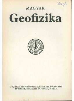 dr. Sebestyén Károly - Magyar geofizika XVIII. évf. 2. szám, Budapest 1977 antikvár könyv