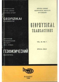 Sz. Kilényi Éva - Geofizikai közlemények vol. 34 no. 1, Budapest 1988 antikvár könyv