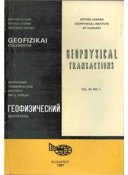 Sz. Kilényi Éva - Geofizikai közlemények vol. 33. no. 1, Budapest 1987 antikvár könyv
