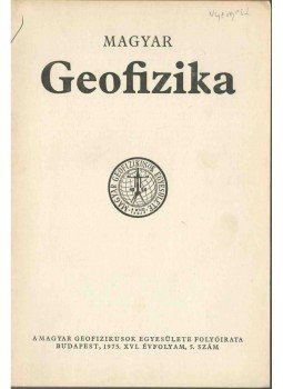 dr. Sebestyén Károly - Magyar geofizika XVI. évf. 5. szám, Budapest 1975 antikvár könyv