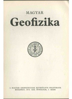 dr. Sebestyén Károly - Magyar geofizika XIX. évf. 3. szám, Budapest 1978 antikvár könyv