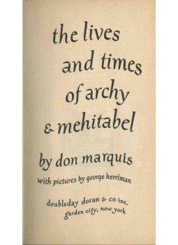 MARQUIS, DON - The Lives and Times of Archy & Mehitabel,  1935 antikvár könyv