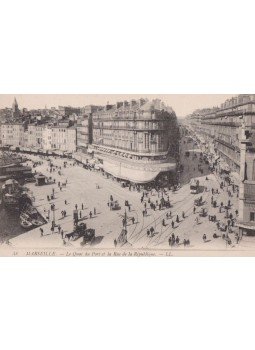  - Marseille - Rue de la République et le Quai du Port (képeslap),  0 antikvár könyv