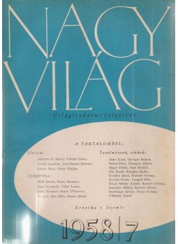 Gereblyés László - Nagyvilág 1958/7. Gereblyés László - Nagyvilág 1958/7., Budapest 1958 antikvár könyv