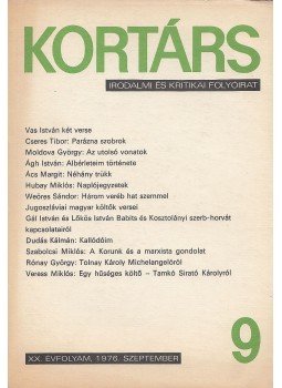 Kovács Sándor Iván - Kortárs 1976, XX. évf. 9. szám Kovács Sándor Iván - Kortárs 1976, XX. évf. 9. szám, Budapest 1976 antikvár könyv
