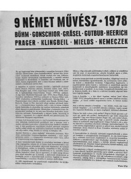 Kocsis Imre - 9 német művész 1978