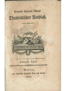 Lessing, Gotthold Ephraim - Theatralischer Nachlaß. Zweyter Theil, Berlin 1786 antikvár könyv