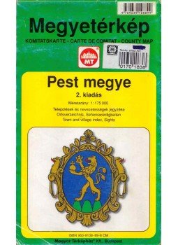  - Pest megye megyetérkép, Budapest 0 antikvár könyv
