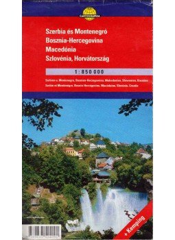  - Szerbia és Montenegró, Bosznia-Hercegovina, Macedónia, Szlovénia, Horvátország térkép, Budapest 2003 antikvár könyv