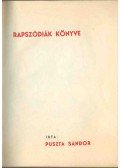 Puszta Sándor - Rapszódiák könyve