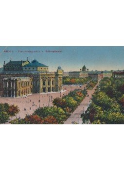  - Bécs - Wien, Franzensring mit k.k. Hofburgtheater (képeslap),  1916 antikvár könyv