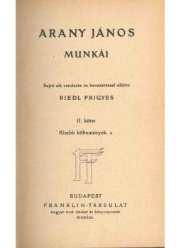 Arany János - Arany János munkái II., Budapest 0 antikvár könyv