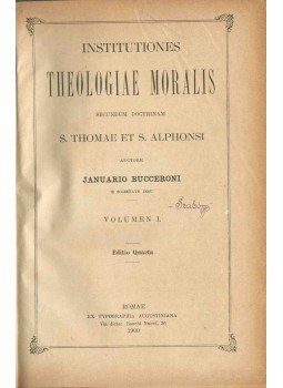 Januario Bucceroni - Institutiones Theologiae Moralis I-II., Róma 1900 antikvár könyv